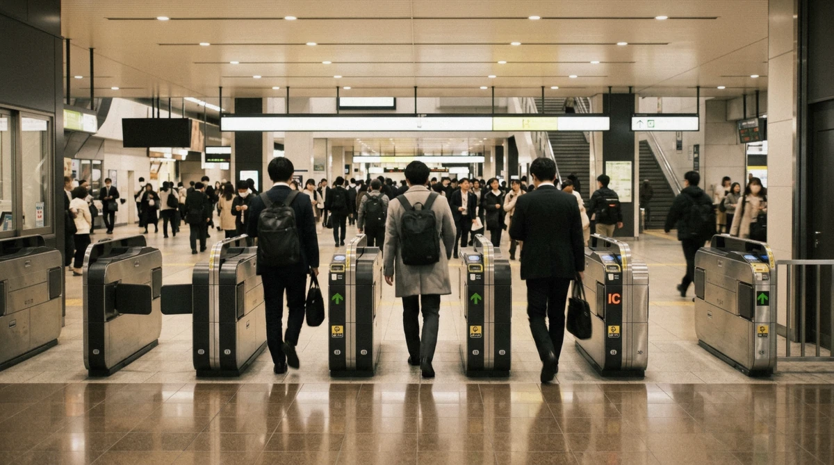 Ticket gates at Sendai Station, the change of trains between Tokyo and Matsushima